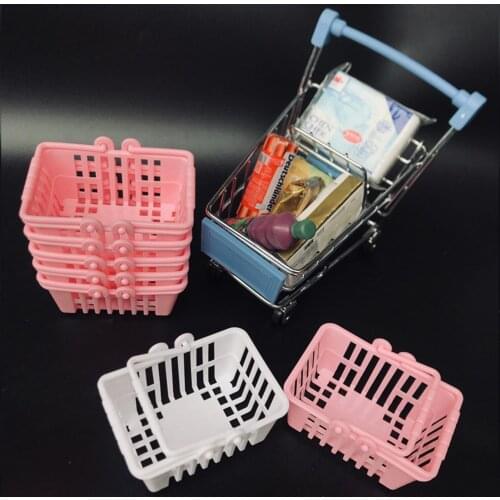1/6 Dollhouse Mini Cute Supermarket Accessories Shopping Basket Toy Ornament Children Education Toys For Kids Toys Gift