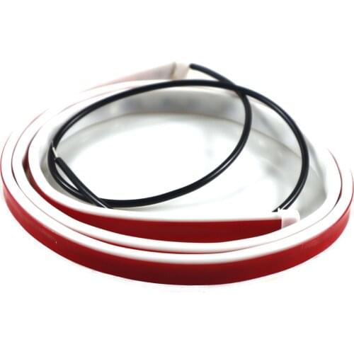 1Pair 120Cm White Combine Red Flash Flowing Water Strip Bar Guide Strip Scanning Door lamp Led Lights For Car