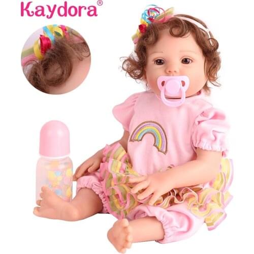 18 inch Full Soft Silicone Reborn Baby Dolls 48cm Cute Bath Bebe Play toys Alive Boneca Toddler Kids Playmate Birthday Gifts