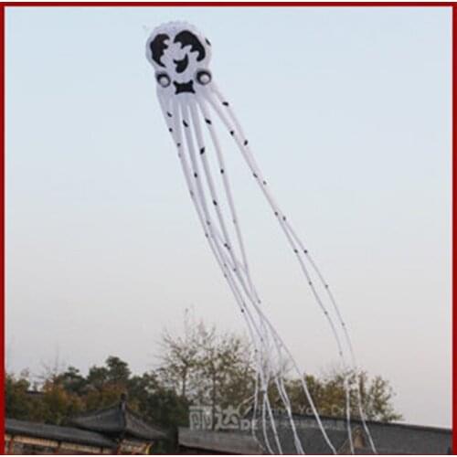 3D fly inflatable animal white Weifang soft large giant squid kites cerf volant single line kites windsock octopus kite toy fish