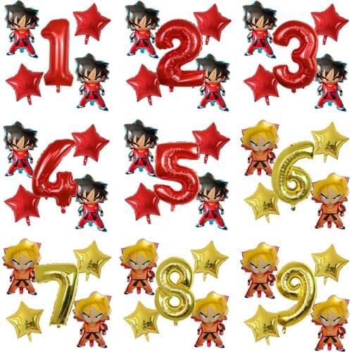 5pcs cartoon WUKONG Balloon Dragon Air Globos Happy 1 2 3 Birthday Party Decoration Kids Toys Super Hero Balloon Childrens Toys