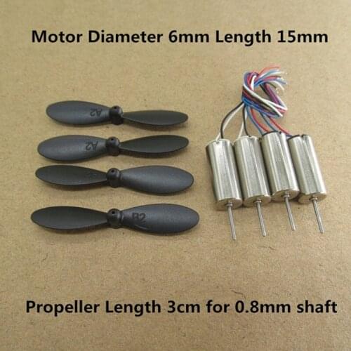 615 CW CCW 6*15 Diameter 6mm Length 15mm 0.8mm 3.7V Motor Coreless 3cm 4cm Props R/C Toys DIY Drone Quadcopter Rc Spare Parts