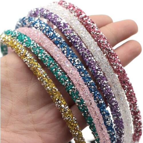 Shimmer Crystal Hair Accessories Headbands Solid Color Hair Hairbands for Girls Women Children Party Decoration Daily Supply