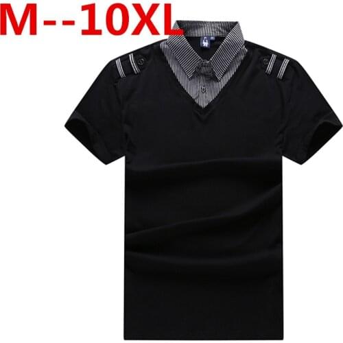 Plus size 10XL 8XL 6XL 5XL Brand New Men Polo Shirt Fashion Classic Solid Color Short Sleeve Men Polo Male Shirt Top Tees