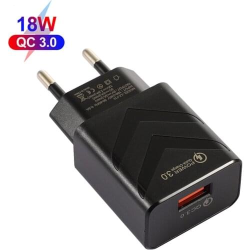 3A Quick Charge 3.0 USB Charger EU Wall Mobile Phone Charger Adapter for iPhone 11 MAX 7 8 QC3.0 Fast Charging for Samsung Xiaom
