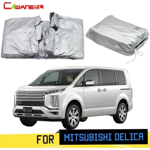 Cawanerl Car Cover MPV Outdoor Sun Rain Snow Protection Cover Windproof With Anti-Theft Lock For Mitsubishi Delica 2007-2019