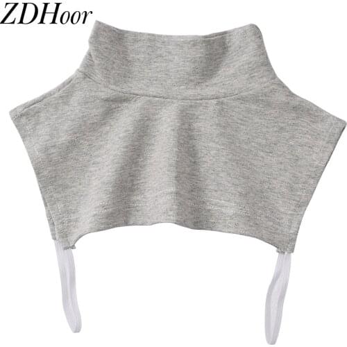 Kids Boys Girls False Shirt Collar Turtleneck Stand Fake Collar Autumn Winter Neck Warmer Cotton Blouse Sweater Faux Neck Collar