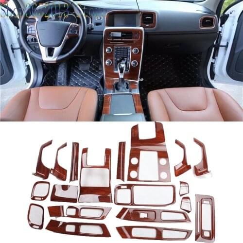 For Volvo XC60 2014-2017 Peach wood pattern Interior trim cover Decorative stickers kit Car Styling Accessories
