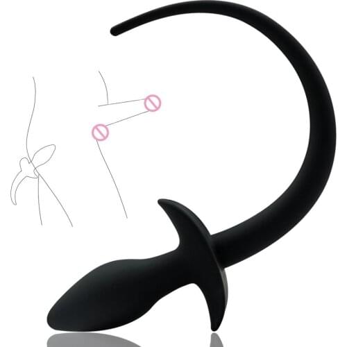 EXVOID SM Flirting Prostate Massage Role Play Anal Plug Butt Plug Silicone Adult Sex Toys for Couples Slave Dog Tail