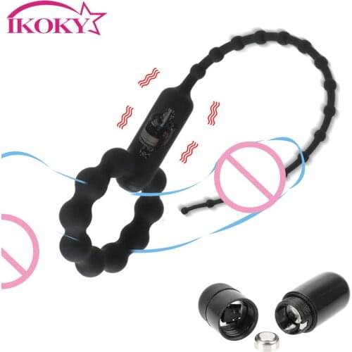 IKOKY Horse Eye Vibrator Adult Games Penis Plug Urethral Vibrator Adult Products Silicone Sex Toys For Men