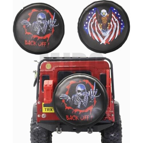 Car Decoration PU Leather Spare Tire Cover for 1/10 RC Crawler Traxxas TRX4 Axial SCX10 Wraith RC4WD D90 Tamiya