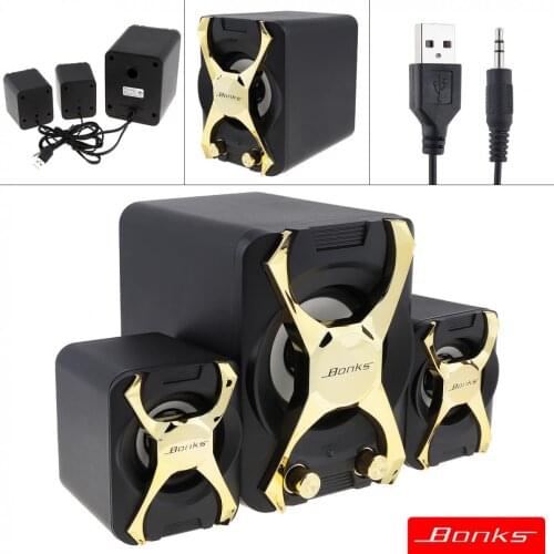 K2 Notebook Combination Speakers with Vigorous Bass Adjustment and Full-Frequency Volume Control Knob for PC / Laptop / Phone