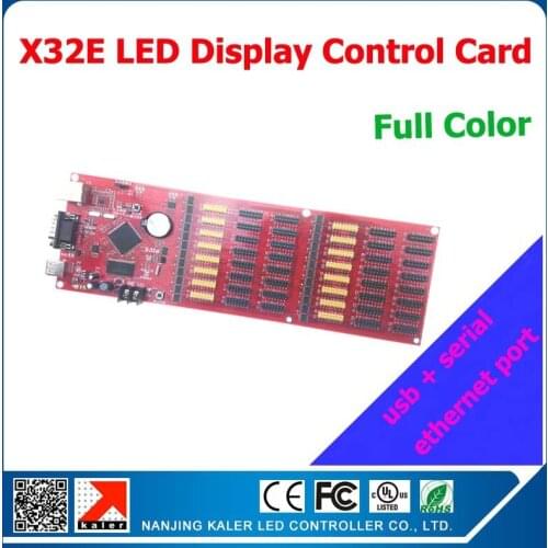 Kaler China factory supply X32E display control card with usb ethernet serial import full color running message led control card