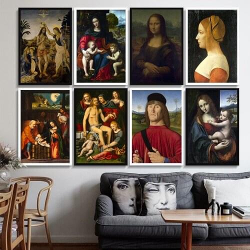 The Mona Lisa Poster Leonardo Da Vinci painting Home Decor Canvas Print Art Wall Pictures Poster