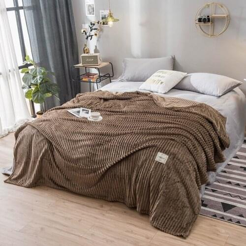 Coral Fleece Throw Blanket for Sofa Fluffy Weighted Throw Soft Blanket for Beds Winter Use Office Children Travel Cover Blanket