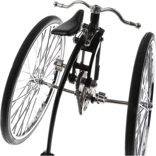 1:10 Alloy Diecast Racing Tricycle Bike Model Bicycle Toy Showcase Display Collection Black