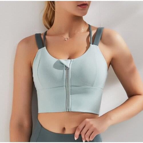 MINDYGOO High Quality Custom Logo Factory Yoga Bras Shock Resistant Strength Front Zippers New For Funning