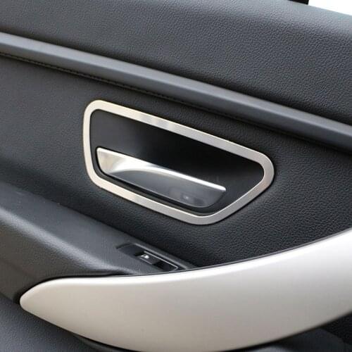 Stainless Steel Inner Door Handle Ring Sticker for BMW 3-SERIES F30 F34 F35 316 320 328 2013 - 2017 Accessories