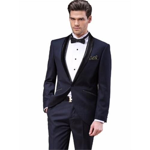 New Men’s Suit Smolking Noivo Terno Slim Fit Easculino Evening Suits For Men Groom Bespoke Double Collar Tuxedos (Jacket+Pants)