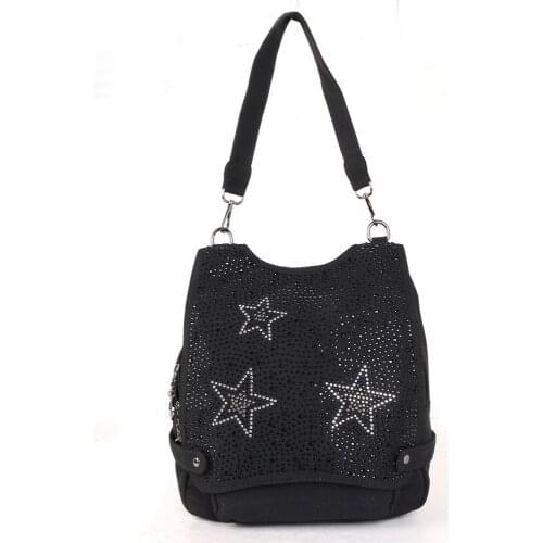 Manufacturer Wholesale New Design Denim Durable Rhinestone Shoulder Handbags Cowboy Style Shopping Tote Bags Handbags For Woman