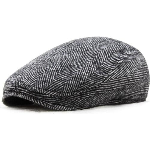 Autumn and winter hats mens peak forward hat British classic woolen beret caps