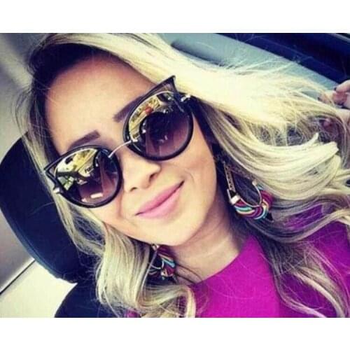 2015 Cat eye sunglasses women brand designer gafas oculos de sol feminino masculino grau metal sun glasses original sunglass