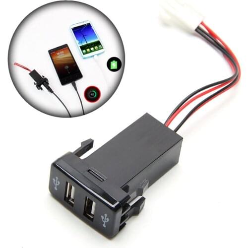 Universal USB Dual 2-port Car Charger In Car Socket Adapter 12V For Toyota VIGO