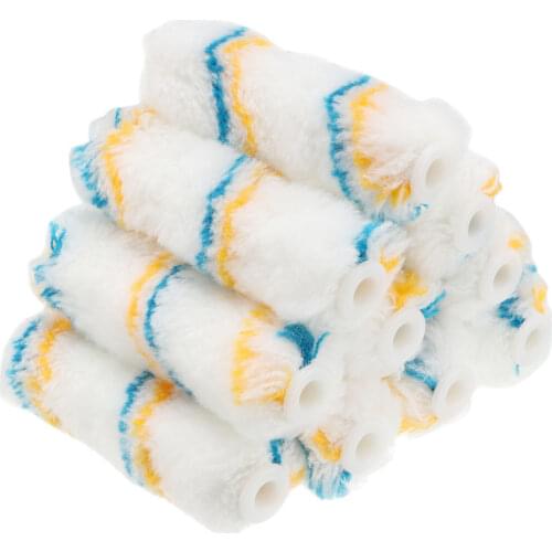 Uxcell 4 Inch Mini Fiber Paint Roller Cover Nap Painting Refill 1/4" Hole Dia 10 Pcs