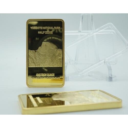 Yosemte national park half dome gold bullion bar Animal Wolf Commemorative coin