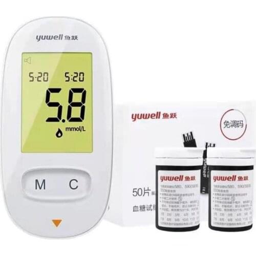 Yuwell glucometro diabetic Monitor Blood Sugar Medical Glucose meter Diabetes Kit Test strips & lancet