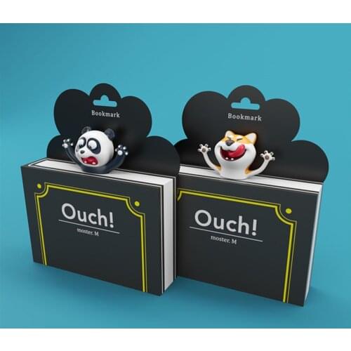 1pcs Cute Panda and Shiba Inu PVC Bookmarks Funny 3D Stereo Cartoon Animal Book Marker School Supplies Stationery