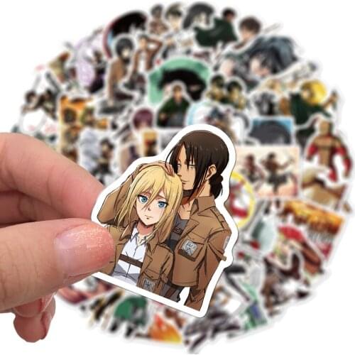 100Pcs/Set Cartoon Attack on Titan Stickers Anime Stickers for Skateboard Motorcycle Scrapbook Diy Toy Laptop Luggage Decoration