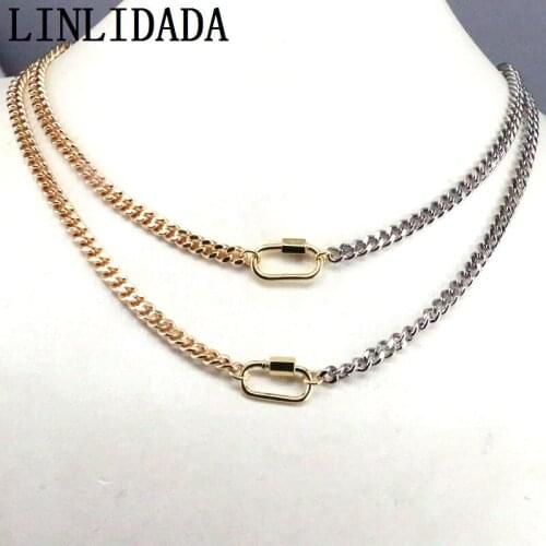 5Pcs Color matching necklace mix colors Chunky Cuban chain necklace jewelry for women