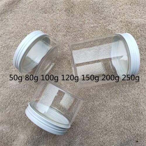 50g 80g 100g 120g 150g 200g 250g Plastic Jar with Lids Screw Tin Clear Container Empty Cosmetic Cream Powder Pot Makeup Box
