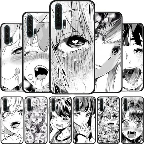 Manga Girl Cartoon Face Soft Tempered Glass Cover For Honor 30 20 10 9X 8X Lite Pro Plus Phone Case Coque Shell