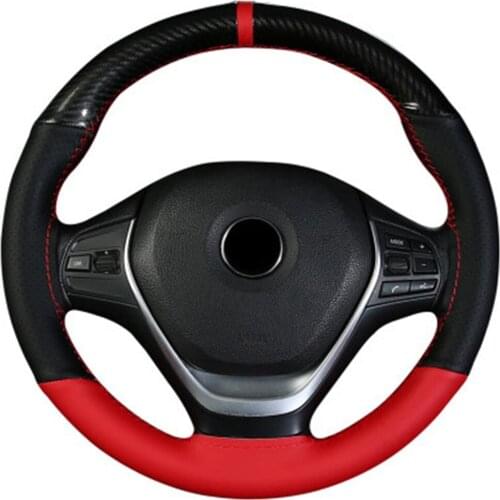 Car Steering Wheel Cover With Needles and Thread 8 Colors DIY 37cm/38CM Artificial leather Soft Braid On Steering Wheel