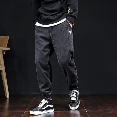 Hip Hop Blue Jeans Men Streetwear Harem Pants Dsq Jeans Kpop Jogger Korean Style Trousers Mens Fashion Denim Oversized Clothes