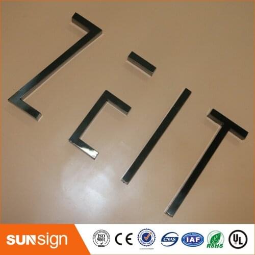 Custom chrome metal letters sign advertising shop sign