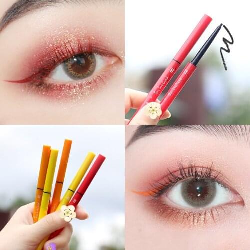 Xixi automatic slim eyeliner pencil colorful appearance long lasting waterproof yellow red orange white matte eyeliner pen AC209