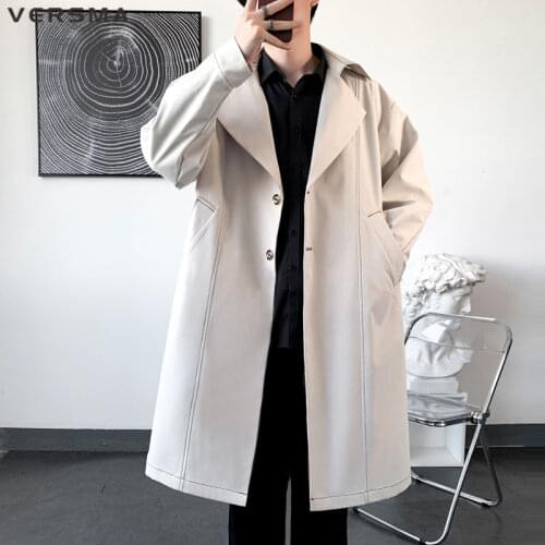 VERSMA Korean Harajuku Loose Cloak Jacket Coat Male Windbreaker Autumn Gothic British Style Long Black Trench Coat Dropshipping