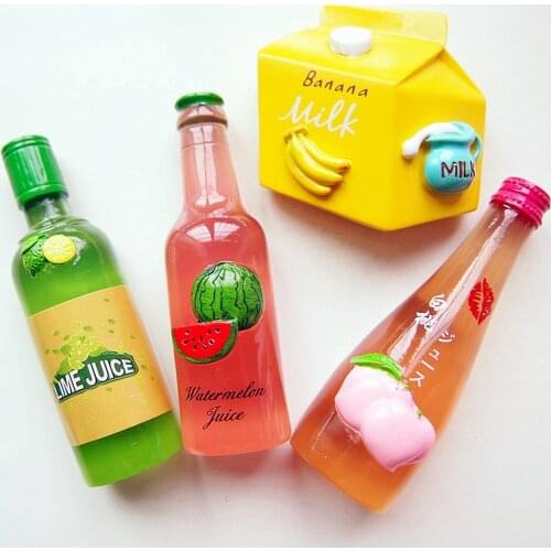 New Hand-made Painted Banana Milk Watermelon Juice 3D Fridge Magnets Tourism Souvenirs Refrigerator Magnetic Stickers Gift