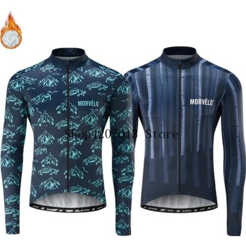 Morvelo Ropa ciclismo warm 2019 Winter Thermal Fleece Cycling Clothes Mens Jersey tops Outdoor Riding Bike MTB Clothing