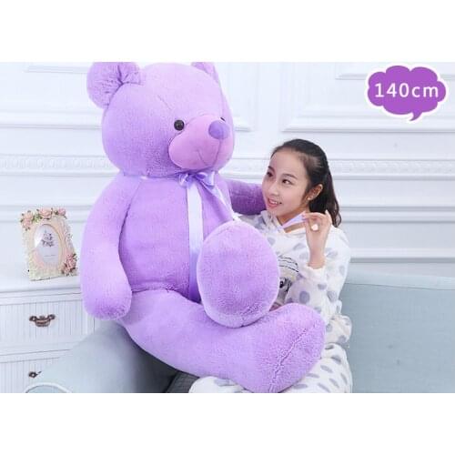 Stuffed toy teddy bear purple bear plush toy silk bowtie bear doll throw pillow birthday toy b9094