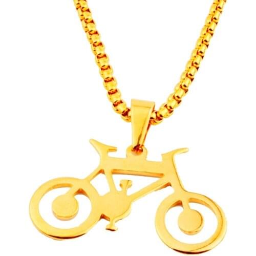 2019 New Arrival Unisex stainless steel bicycle necklace bike pendant necklace hip hop necklace chokers necklace ,CAGF0001