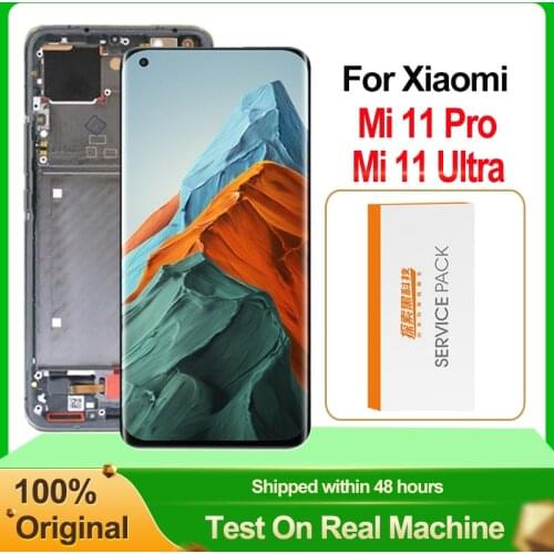 Original 6.81" AMOLED Display For Xiaomi Mi 11 Pro LCD Touch Screen Digitizer Assembly For Xiaomi Mi 11 Ultra M2102K1G Model