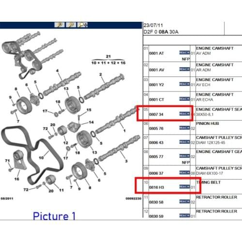 Original brand new timing belt crankshaft front oil seal rear oil seal camshaft oil seal for Peugeot 407 607 Citroen C5 C6 3.0