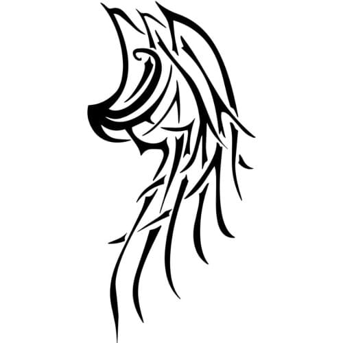 Tribal Angel Half Arm Wings Design Auto Racing Motorcycle Helmet Car Decal For Uncovering Motorcycle Helmet White/Black FA340