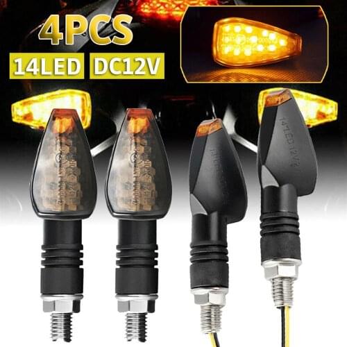 2 Pair Motorcycle Turn Signal Lights Triangle LED Sequential Turn Signals Indicators Universal for Honda Kawasaki Yamaha Ducati