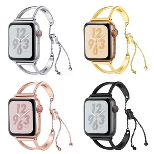 Women Watch Band For Apple Watch Bands 38mm 42mm 40mm 44mm Stainless Steel Strap For iWatch Series 6 SE 5 4 3 2 1 Metal Bracelet