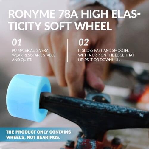Ronyme 4pcs 78A ABEC-9 Longboard Wheels High Performance PU Skateboard Wheels Roller Wheels Mini Cruiser Replacement Wheels